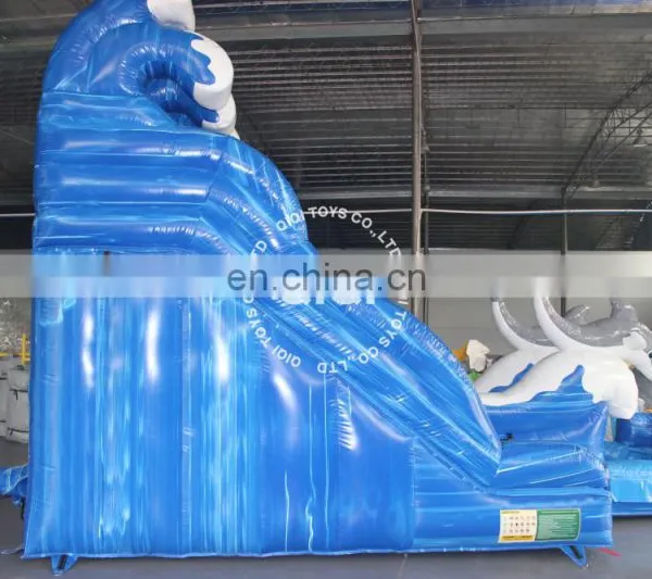 High Quality Children's Park Big Dolphin Inflatable Ocean Wave Slide Inflatable Water Slide photo-5