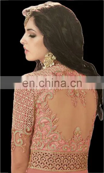 Wedding Party Wear Net Anarkali Style Lehenga Suits 2017 (Semi-Stitched) photo-4