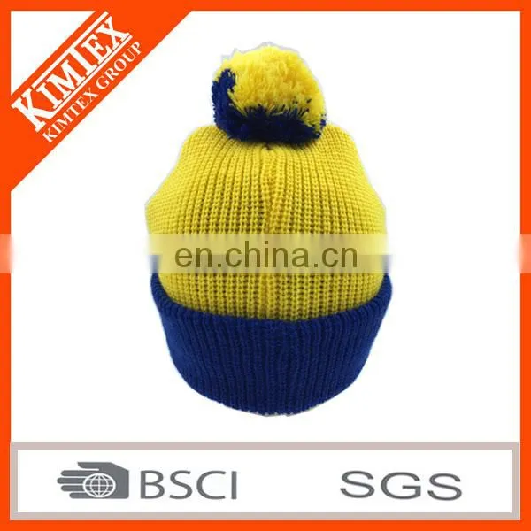 2017 Custom Colorful Pom Pom Knit Hat With Ball Top photo-5