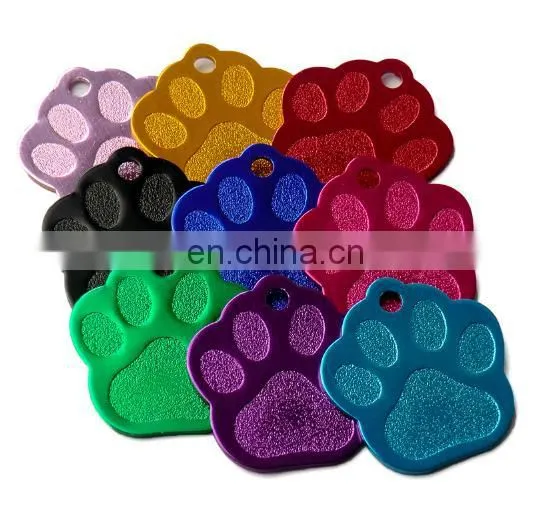 Aluminum Paw Shape 2 Sides Tag Pet Dogs and Cats ID Tag photo-3