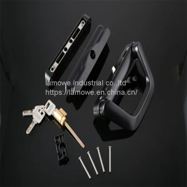 Single Style Aluminum Sliding Door Handle Made of Zinc Alloy With Key