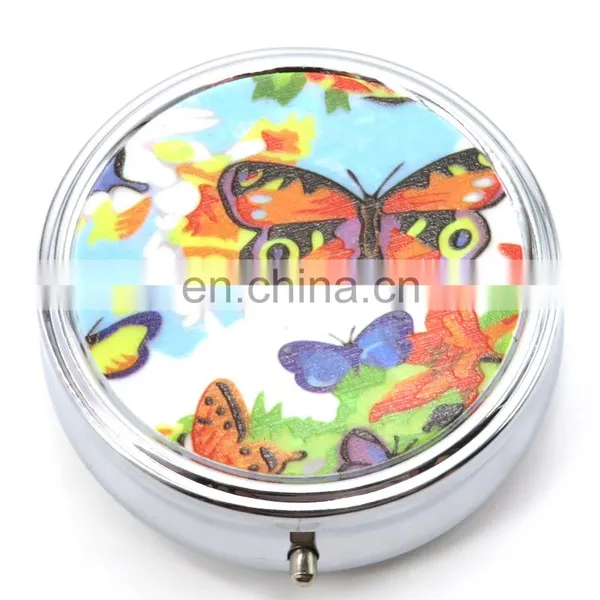 Non Toxic Round Shape Divided Travel Friendly Personalised Pill Dispenser Box