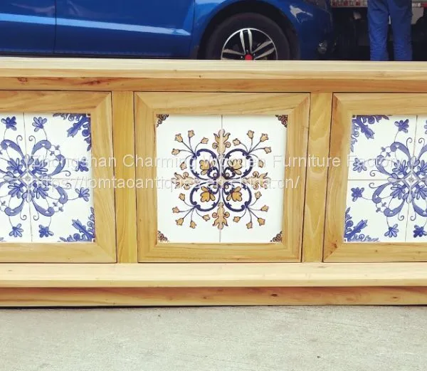 Solid Elmwood Cabinet With Drawing