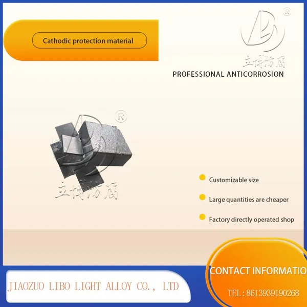 Zinc Alloy Sacrificial Anode for Pipes Price Advantage Cathodic Protection Material photo-2
