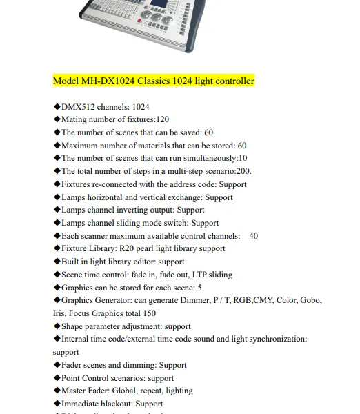 MH-DX1024 Classics 1024 Light Controller photo-2