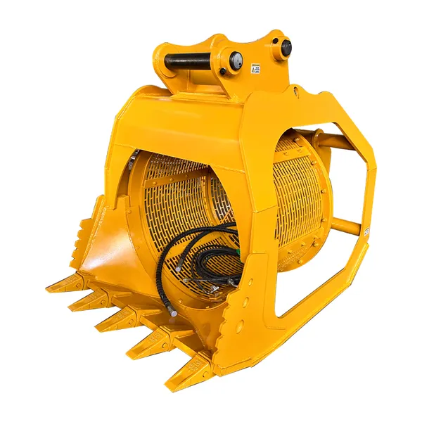 River Sand Washing and Screening Bucket Sand and Gravel Separation Drum Excavator Hydraulic Sieve Bucket Rotating Drum Screen photo-3