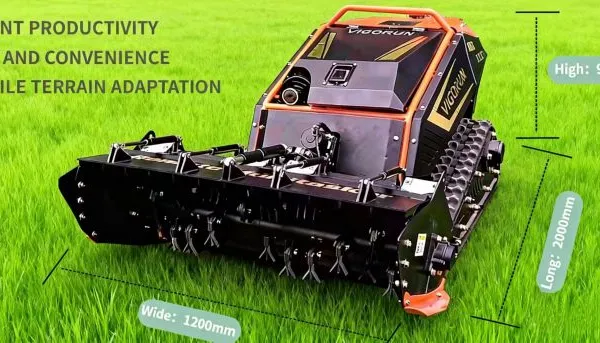 Vigorun Remote Control Forest Mulcher MTSK1000 EPA Euro5 Gasoline Cordless Self Propelled Lawn Mower 1000mm Cutting Width photo-4