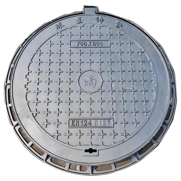 Cast Iron Manhole Cover 500*600mm 600*700mm Round D400 Ductile Iron Manhole Cover photo-4