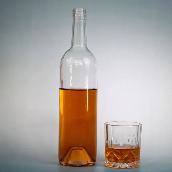 Factory Supply Custom Manufacturing 500ml 700ml 750ml Spirits Whisky Rum Gin Liquor Glass Bottle With Corks