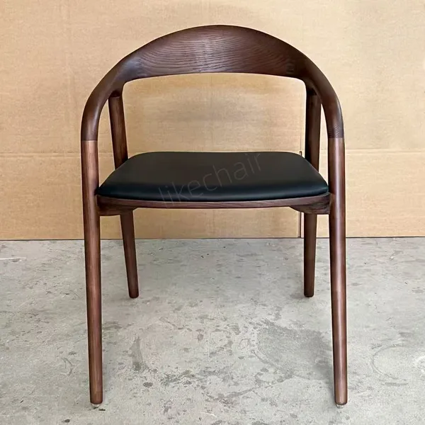Antique Dinning Room Chairs Unique Simple Design Comfortable Restaurant Chair Walnut Solid Ash Wood Dining Chairs for Sale photo-5