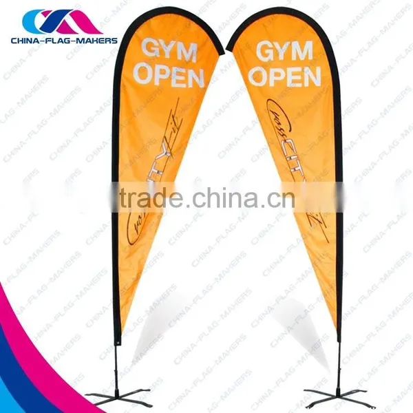 Custom Trade Fair Promotion Bow Straight Teardrop Banner