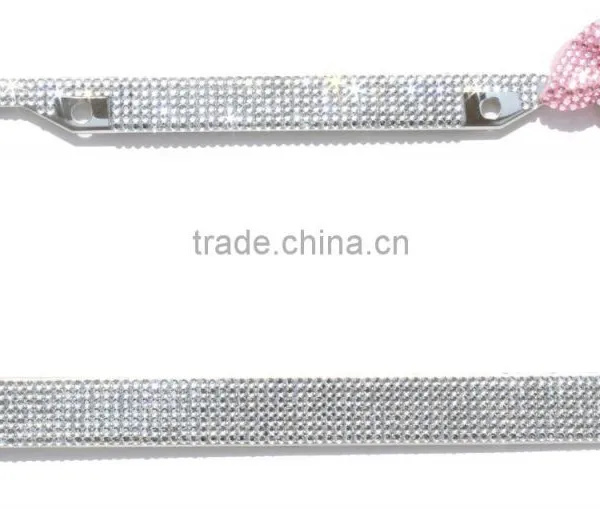 Diamond Pink Bow Girls Bling Crystal License Plate Frames photo-3