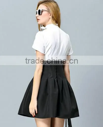 2015 Hot Selling New Design Black and White Dress photo-5