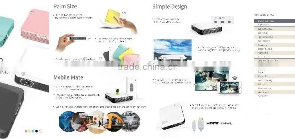 2016 the Smallest DLP 50Lumens Brightness Mini Projector and Pocket Business Projecctor photo-3