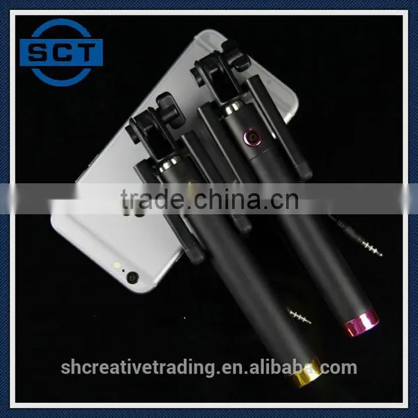 Wired Selfie Stick Monopod Built-in Remote Shutter photo-2
