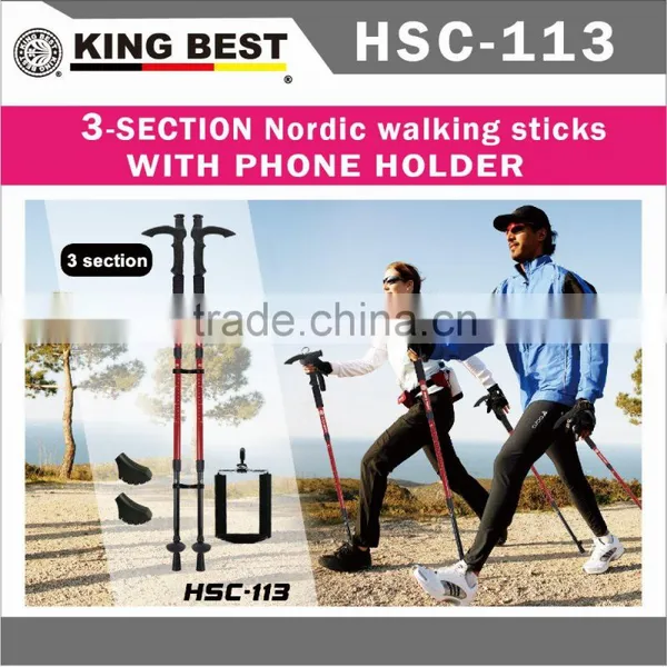 KING BEST Walking Stick Trekking Pole Three-legged Walking Stick Adjustable Nordic Walking Poles Folding Hiking Pole