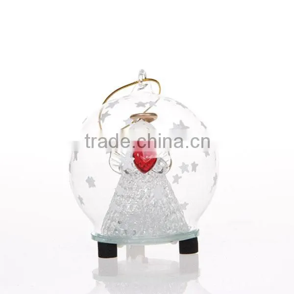 Glass Angel in Clear Glass Ball With Loop
