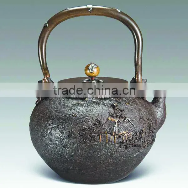 100% Handmade Cast Iron Teapot Hand-made Old Iron Teapot Chinese Traditional Teapot photo-3