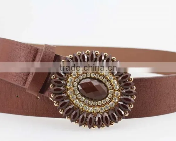 Vintage Style Women's Fashion PU Brand Belt With Shiny Rhinestone Square Shape Buckle photo-6