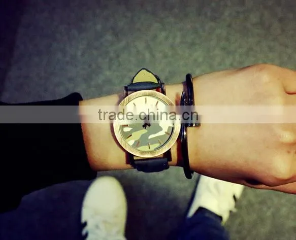 Camouflage Watch, Unisex Watch, Women Watches, Antique, Brass Watch, Vintage Style Camouflage Leather Watch photo-3