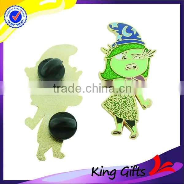 High Quality Funny Girl Shaped Enamel Metal Lapel Pin With Rubber Clutch
