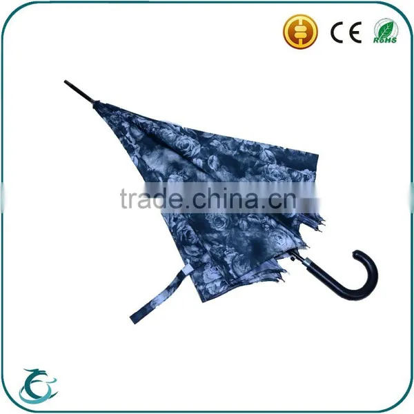 Hot Sale New Design Full Body Print Flower Auto Open Straight Umrbella photo-5