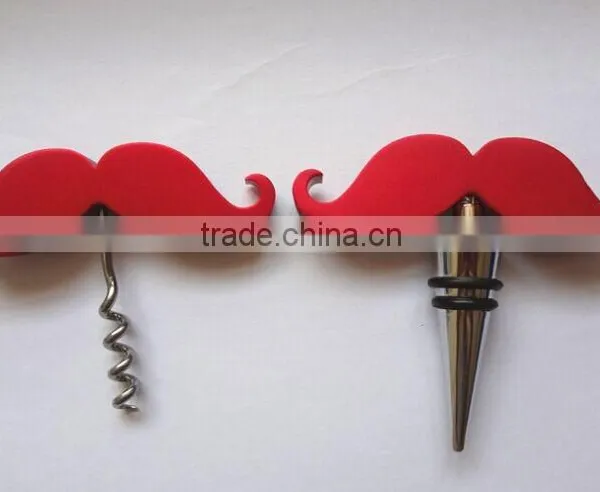 Promotional Moustache Shape Wine Bottle Opener and Wine Stopper Set photo-2
