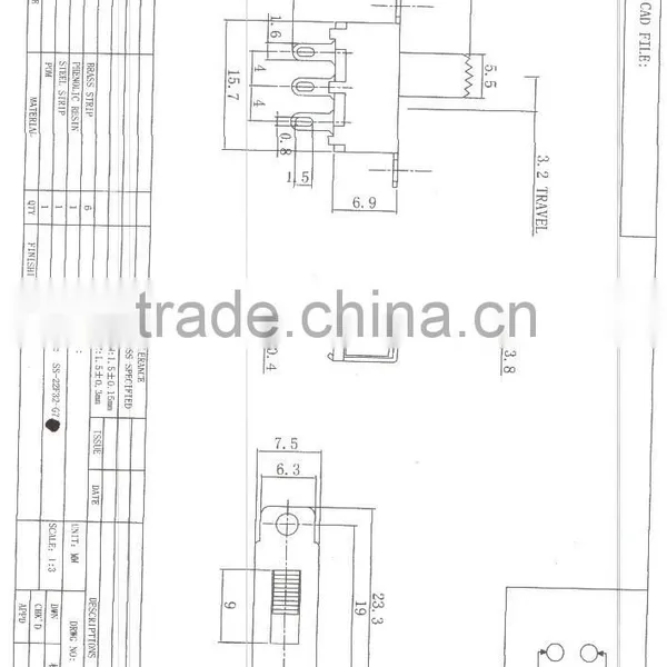 Mini Slide Switch 6pin 2way SS22F32G7 China Supplier photo-4