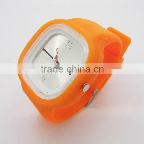 Popular Yellow Silicone Square Jelly Watch photo-4