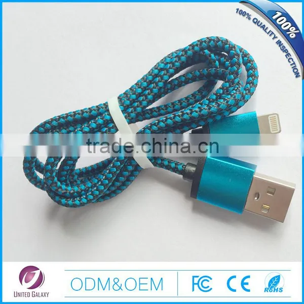 High Quality Weaving Colorful 8p USB Cable for Iphone 5S 6 6p 6S