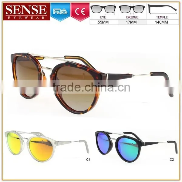 MIX Colors 2015 Sale Designer Blue and Orange Mirror With Combination Material Vintage Sunglasses in China