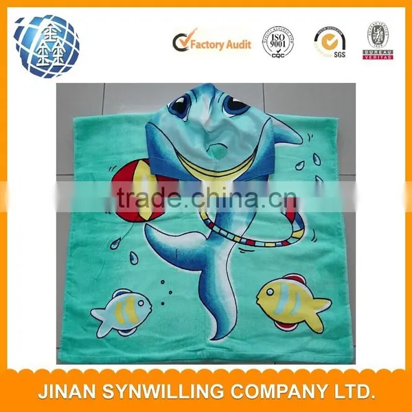 Printed Poncho Hooded Beach Towel for Kids photo-2