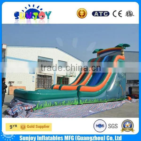 Coconut Palm Double Lane Inflatable Water Slide With Pool photo-3