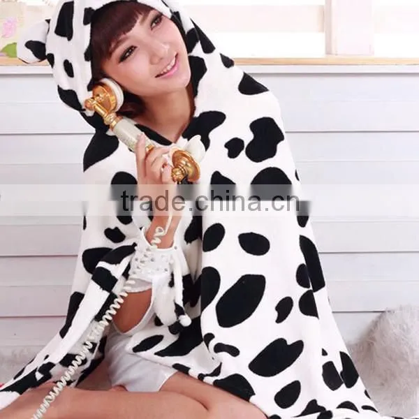 New Cow KK172 Animal Cloak - Costume Soft Hoodie Fleece Cape Wholesale