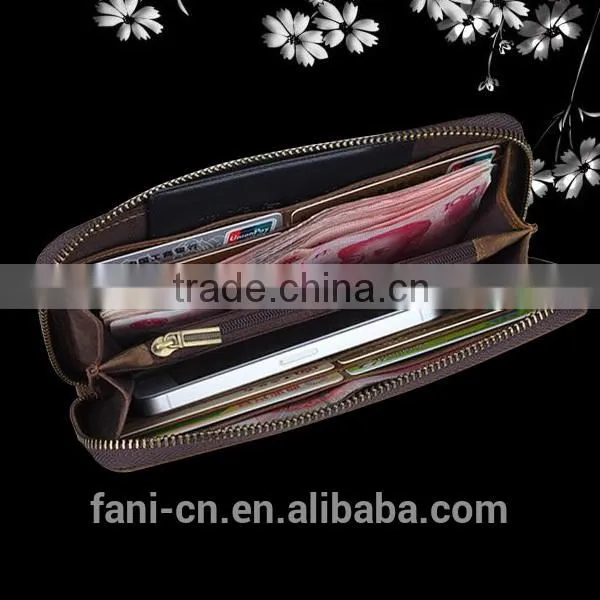 First Layer Cowhide Leather Zipper Wallet With High Quality for Men photo-2