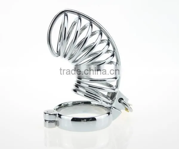 Padlock Hand-polished Sex Toys For Men Stainless Steel Lockable Penis Cage photo-2