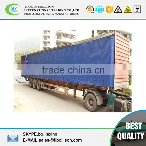 Super Quality Fire Retardant Waterproof Truck Side Curtains Tarpaulin, Durable Printed Container Side Curtain Tarpaulin photo-3