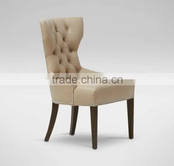 T-shape Wingback Diamond Tufting PU Leather Dining Chair photo-2