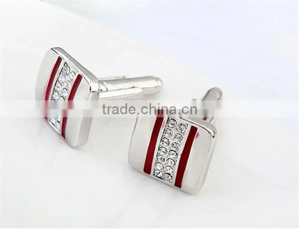 2016 Cool Mens Shirts Enamel Cuff Links Jewelry Diamond Cufflinks Silver Copper photo-5