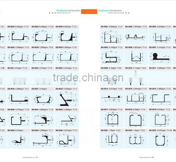 6063 Aluminum Extrusion Profile for Sliding Door,names of Aluminum Profiles