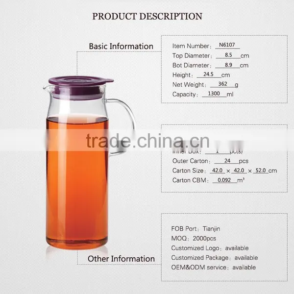China Housewares High Borosilicate Buono Kettle for 1300ml photo-2