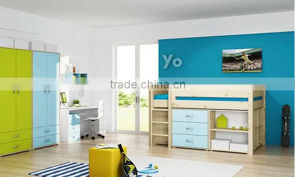 Hot Selling Children Bed New Design Solid Wood Material Kids Bunk Bed photo-3