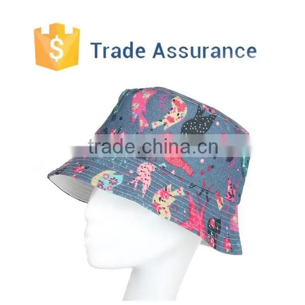 2015 Ladies Womens Colorful Bucket Hat , Summer Printing Bucket Hat, Bucket Sun Hats Caps Wholesale photo-5