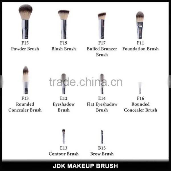 Premium Nylon Hair Personalized Kabuki Makeup Brush Set 10 Pieces Powder Foundation Wooden Makeup Brushes Set With Gift Bag photo-4