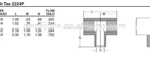 PF2224 Male Branch Tee,Pipe Fitting,Brass Fitting,Auto Parts photo-4