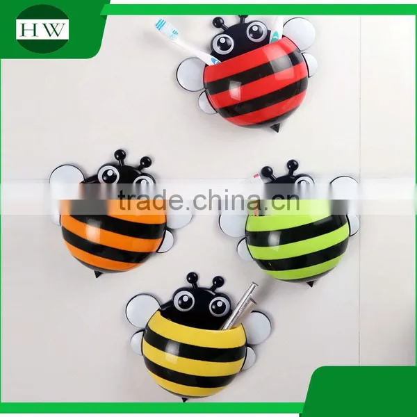 Sucker Toothbrush Holder Bee Shape Plastic Toothbrush Holder Bee Wall Mount Strong Chuck Plastic Little Bee With Suction Cup
