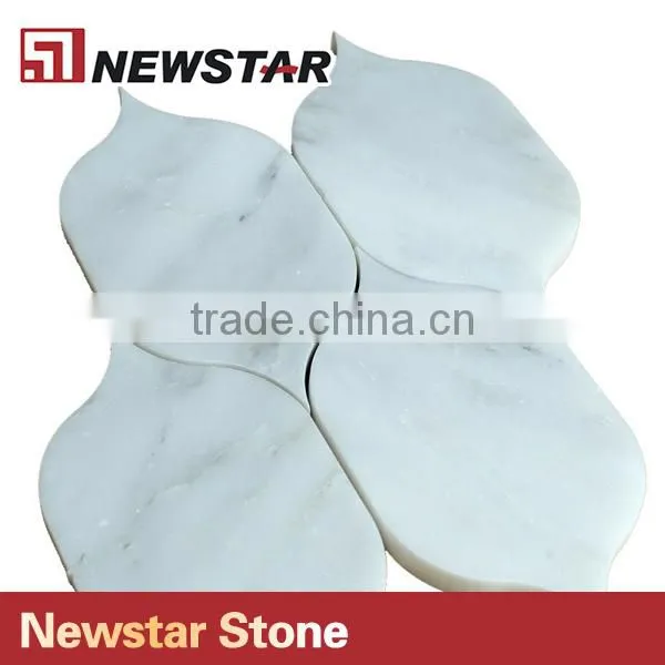 Lantern Shape Bianco Carrara White Marble Mosaic photo-3