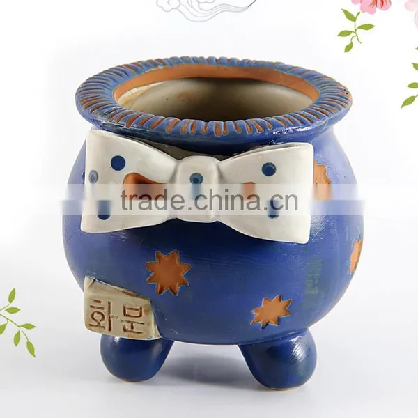 Korean Style Hand Painting Ceramic Small Decorative Flower Pots photo-4