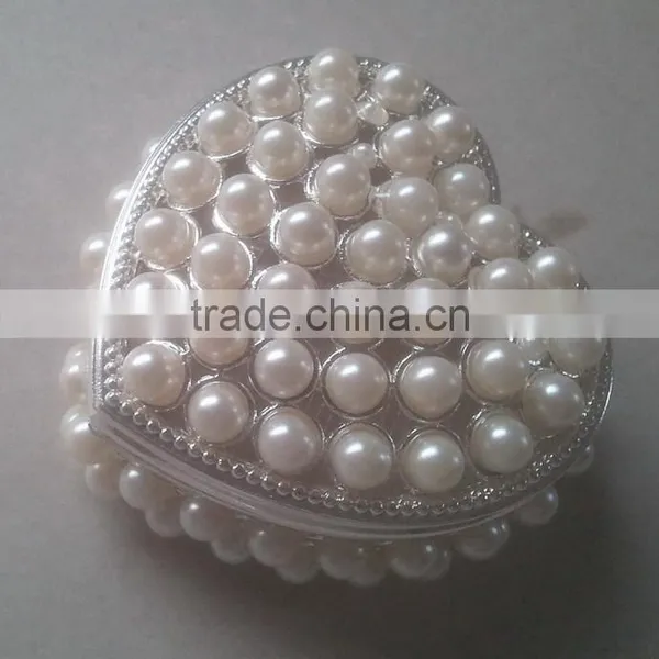 Delicate Pewter Trinket Box Beaded by Pearls photo-3