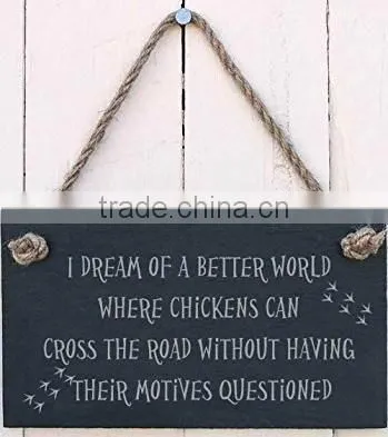 Decorative Natural Slate Hanging Sign ,welcome Plaque photo-4